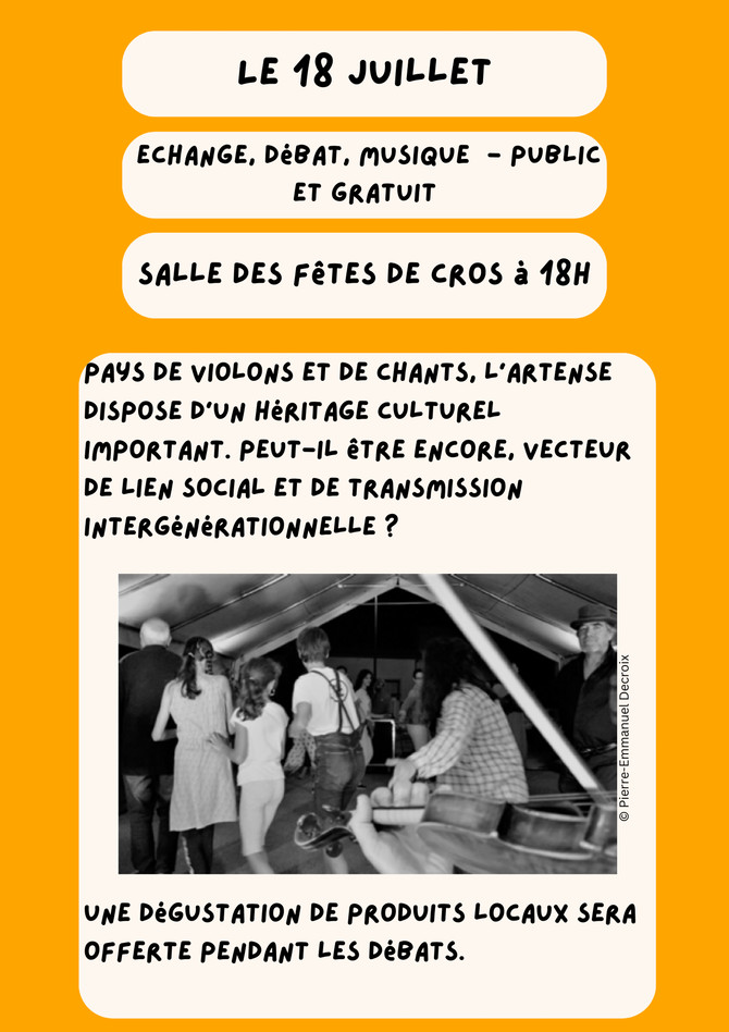 H,P& T vous invite à la premiere rencontre à Cros (63) sur l'Histoire des Violoneux de l'Artense le 18 juillet 2024 à 18h / Salle des fêtes H,P& T vous invite à la premiere rencontre à Cros (63) sur l'Histoire des Violoneux de l'Artense le 18 juillet 2024 à 18h / Salle des fêtes