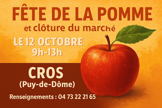 🍎 Clôture du marché de Cros par la fête de la pomme Le 12 octobre 🍎 Clôture du marché de Cros par la fête de la pomme Le 12 octobre