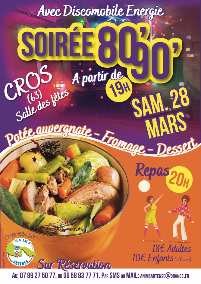 Soirée festive à Cros : musique, convivialité et spécialités auvergnates Soirée festive à Cros : musique, convivialité et spécialités auvergnates