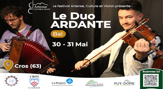 Ardante à Cros : un duo vibrant au cœur des musiques d’Auvergne