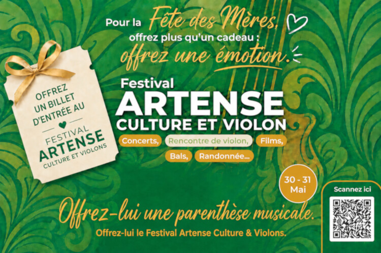 Un cadeau original à offrir pour la fête des mères : Une invitation à  participer au Festival Artense Culture & Violon les 30 & 31 Mai 