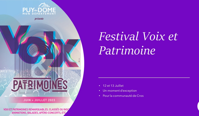 Organisation du Festival Voix et Patrimoine