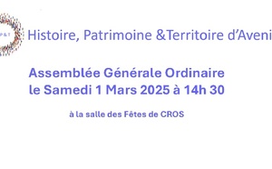 Invitation à l'Assemblée Générale de l'Association H, P &amp; T : Samedi 1 er Mars 