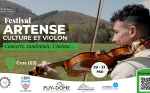 Festival Artense, Culture &amp; Violon : du 29 au 31 mai 2026 à Cros