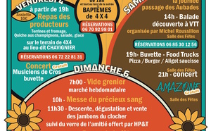 Fêtes patronales de Cros 4 et 5 septembre avec la descente de Jambon du Clocher le 6 septembre à Midi